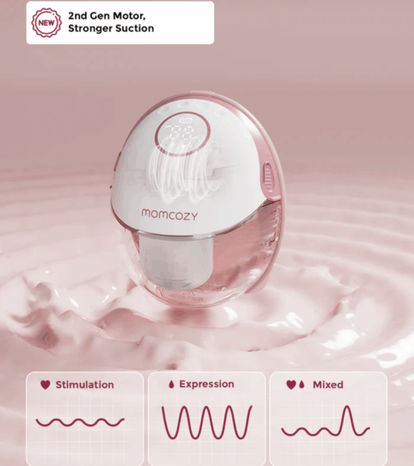 Momcozy Wearable Hands Free Breast Pump Mobile Style M6| Grey Single - Image 7