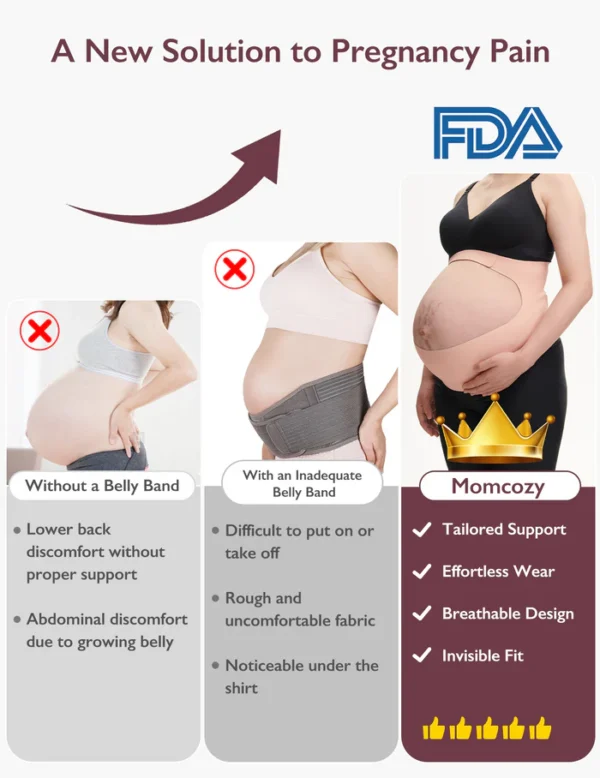 Momcozy Pregnancy Belly Band | Oyster Pink Large - Image 7