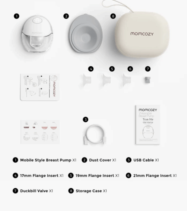 Momcozy Wearable Hands Free Breast Pump Mobile Style M6| Grey Single - Image 4