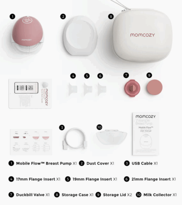 Momcozy Wearable Hands Free Mobile Breast Pump M9 | Red Single - Image 4