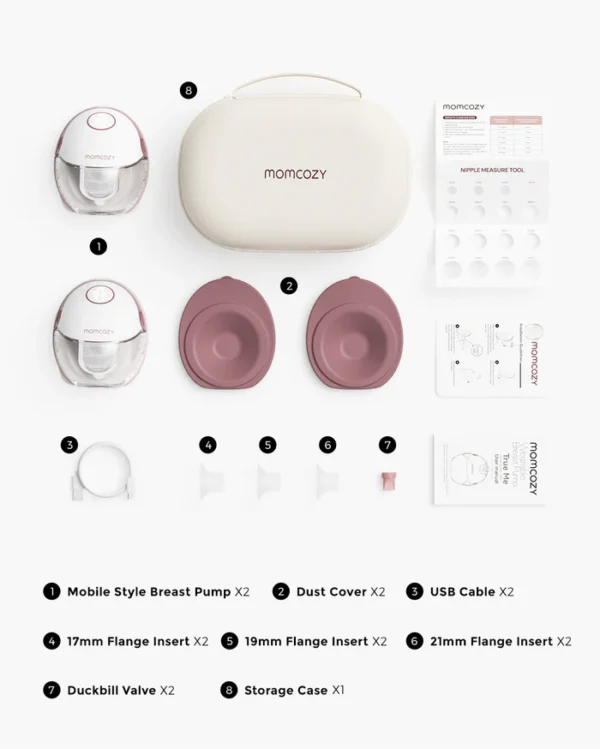 Momcozy Wearable Hands-free Breast Pump Mobile Style | M6 Double Red - Image 6