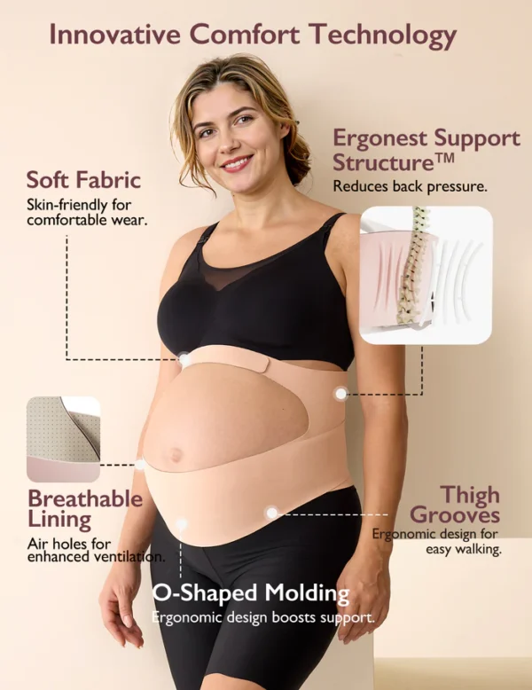 Momcozy Pregnancy Belly Band | Oyster Pink Large - Image 5