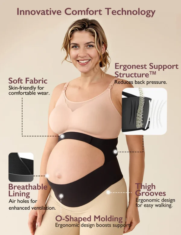Momcozy Pregnancy Belly Band | Black Large - Image 4