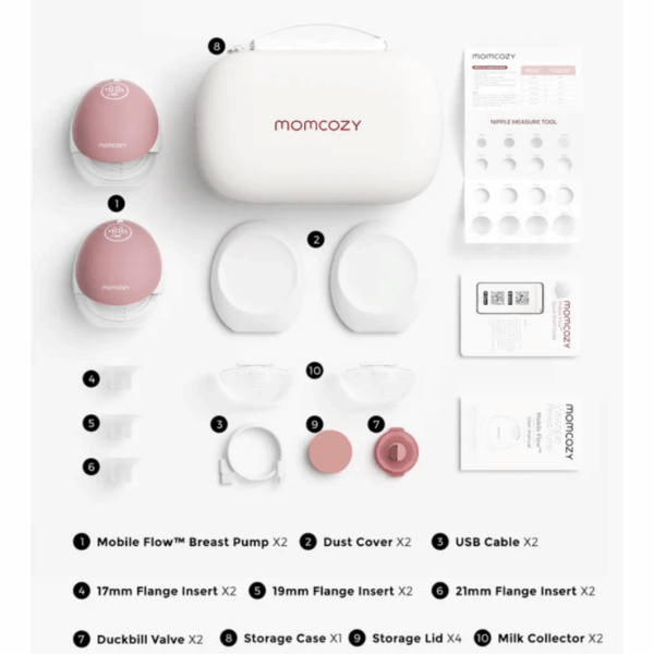 Momcozy Wearable Hands Free Mobile Breast Pump M9 | Red Double - Image 10