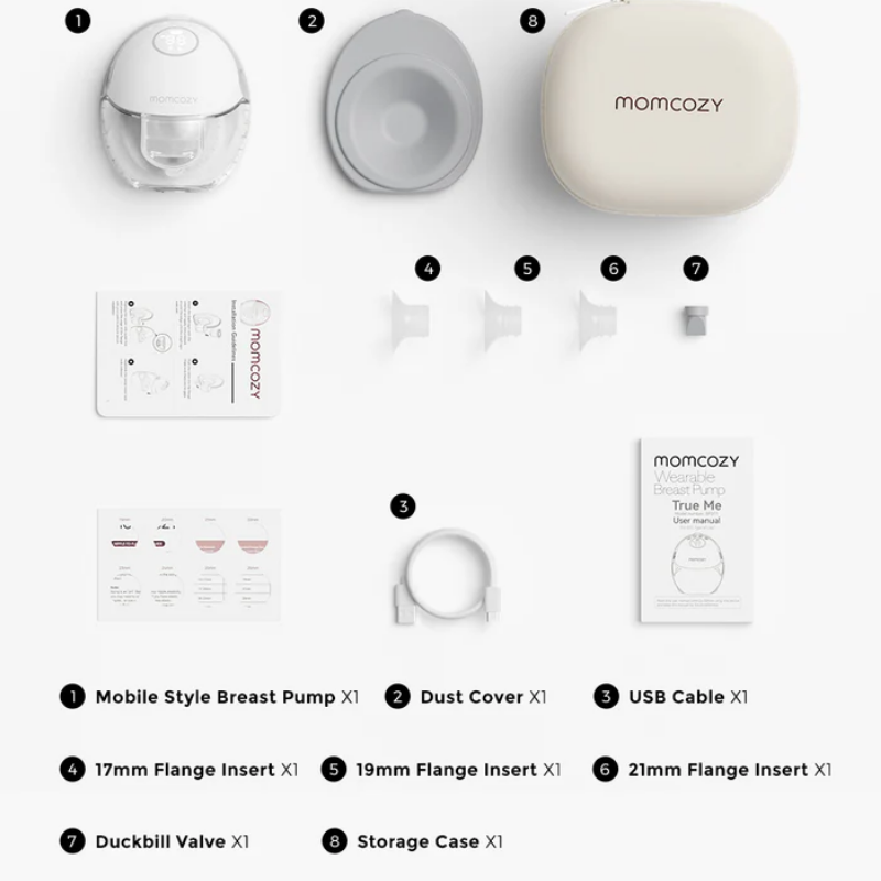 Momcozy Wearable Hands Free Breast Pump Mobile Style M6| Grey Single - Image 3